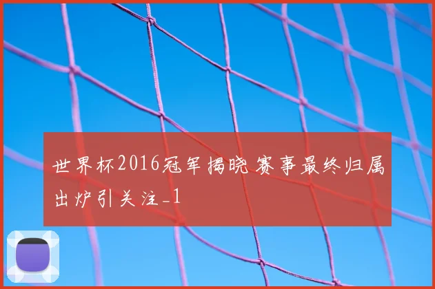 世界杯2016冠军揭晓 赛事最终归属出炉引关注_1